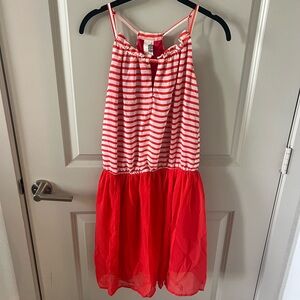 Red and White Striped Dress